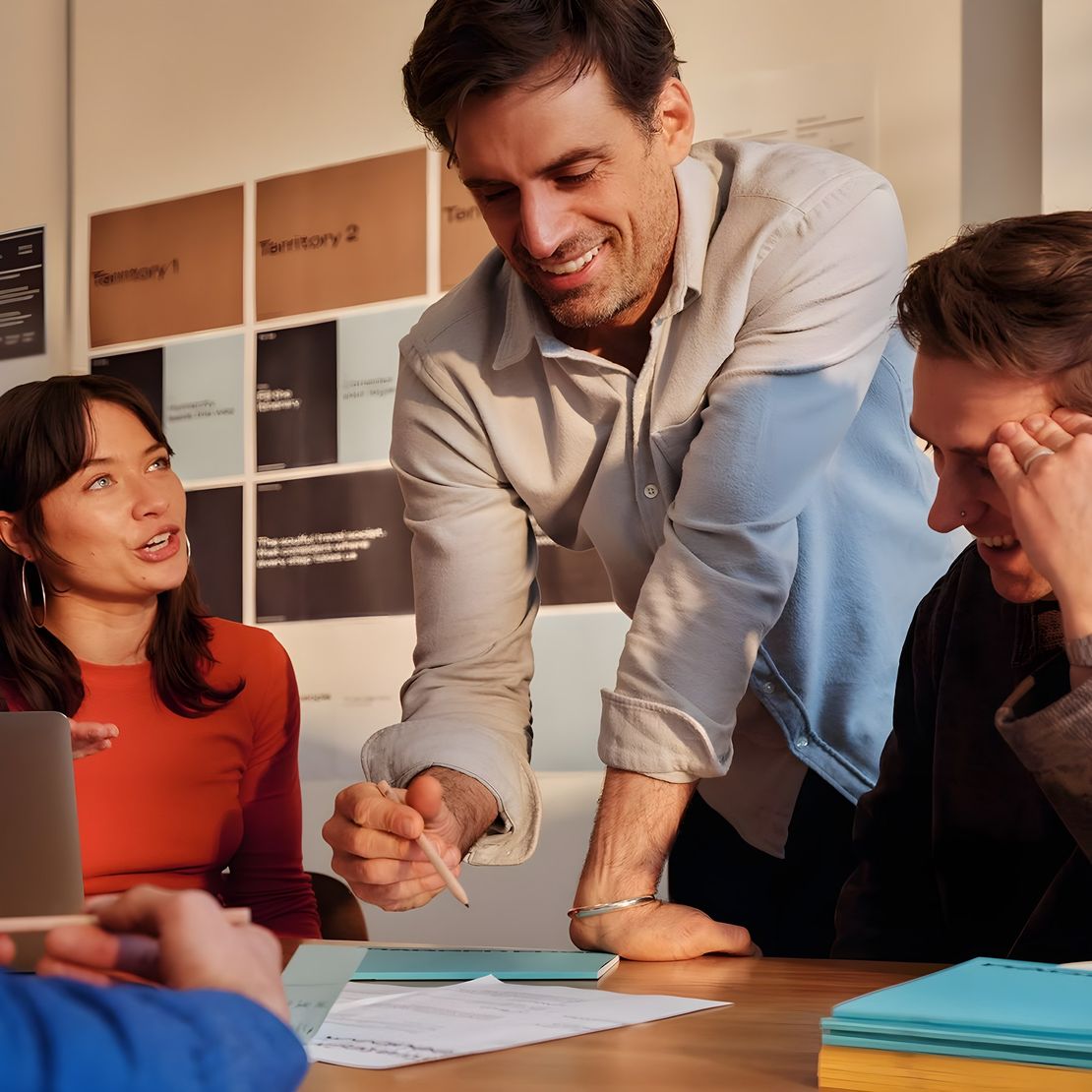 A strategist walking a client team through positioning options
